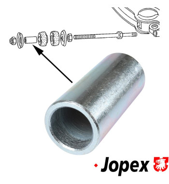 Spacer sleeve for rubber mount, length 56 mm, Ø inner 18.9 mm, Ø outer 25 mm