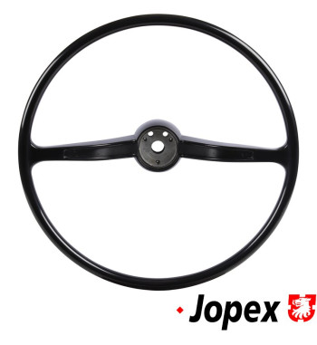 Steering wheel, complete with chrome horn ring, black