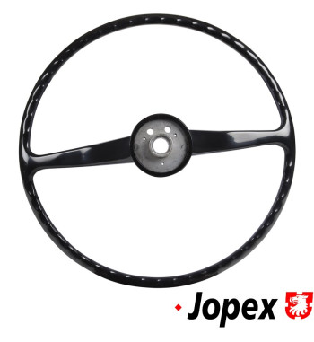 Steering wheel, complete with chrome horn ring, black