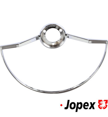 Steering wheel, complete with chrome horn ring, black