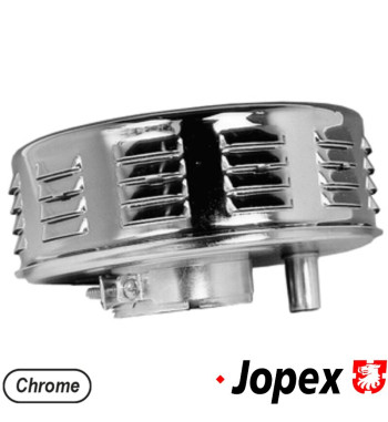 Air filter with louvres, chrome