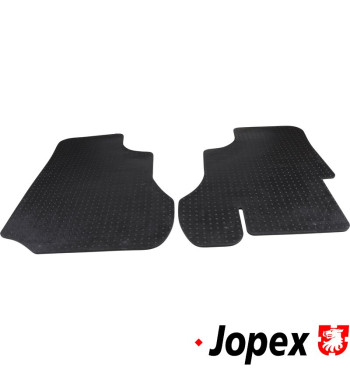 Floor mat set, front, black, 2 pieces. Made of rubber