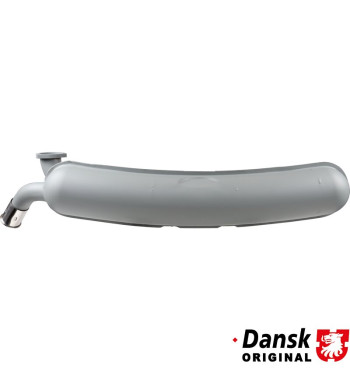 Tylny wydech, z jedną rurą wydechową Ø60 mm. Wykonany ze stali aluminiowanej, z zewnętrzną powłoką w kolorze szarym, odporną na 