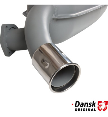 Tylny wydech, z jedną rurą wydechową Ø60 mm. Wykonany ze stali aluminiowanej, z zewnętrzną powłoką w kolorze szarym, odporną na 