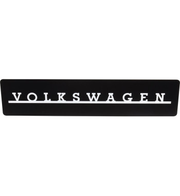 Show number plate med Volkswagen lettering, black/white