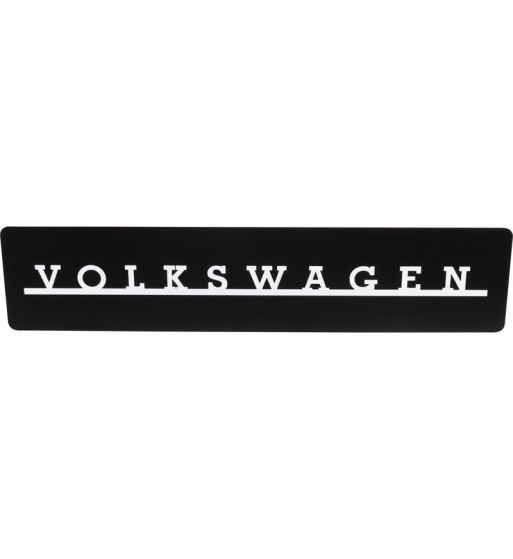 Show number plate med Volkswagen lettering, black/white