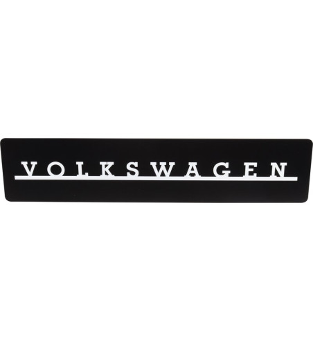 Show number plate med Volkswagen lettering, black/white