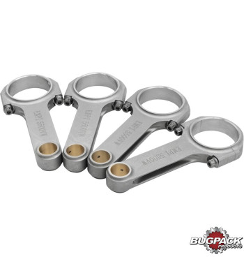 Connecting rod set, H-Beam, length 140 mm, VW Journal 55 mm, 4 pieces, with 5/16 ARP bolts. Made of forged chromoly steel