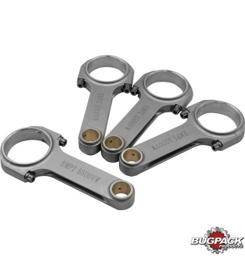 Connecting rod set, H-Beam, length 140 mm, VW Journal 55 mm, 4 pieces, with 5/16 ARP bolts. Made of forged chromoly steel