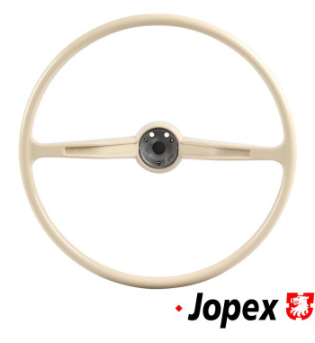 Steering wheel, complete with chrome horn ring, ivory, Ø400 mm