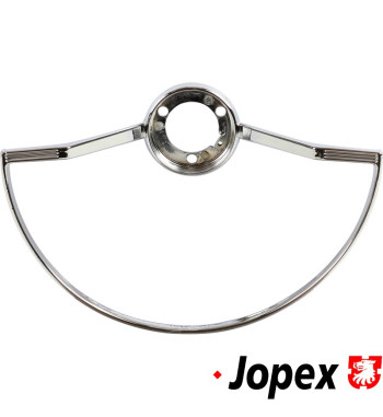Steering wheel, complete with chrome horn ring, ivory, Ø400 mm