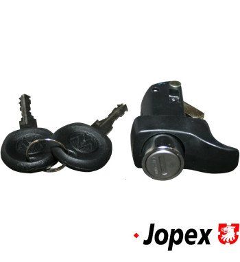 Lock for engine lid with keys, black