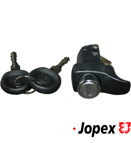 Lock for engine lid with keys, black