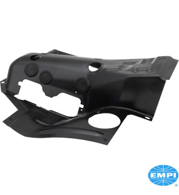 Cylinder cool tin, lower, black, left, 1 piece. Increases the air flow to the cylinder head for extra cooling.