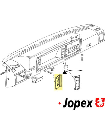 Cover for headlight switch panel, left, black