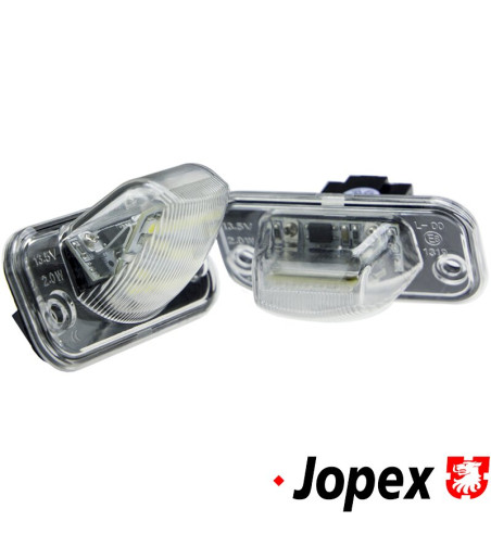 Number plate light set, LED, with E-mark