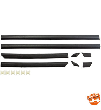 Moulding set for side, 53 mm, black, left/right, 8 pieces