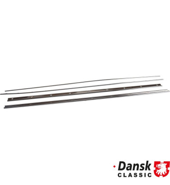 Door sill cover and carpet retainer set, aluminium, 4 pieces
