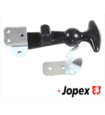 Rubber hood hold down set, front/rear with fastening material