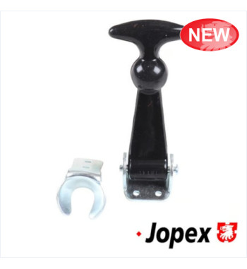 Rubber hood hold down set, front/rear with fastening material