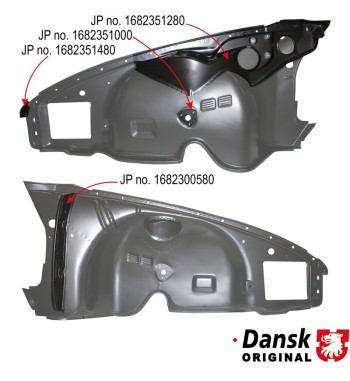 Wheel housing, complete, front, right