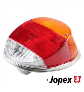 Tail light with red/orange/clear glass and chrome trim,Ultima Edition Style, left/right, with E-mark