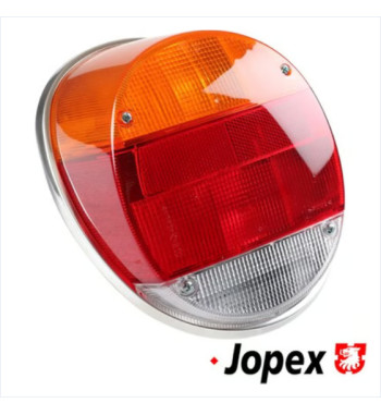 Tail light with red/orange/clear glass and chrome trim,Ultima Edition Style, left/right, with E-mark