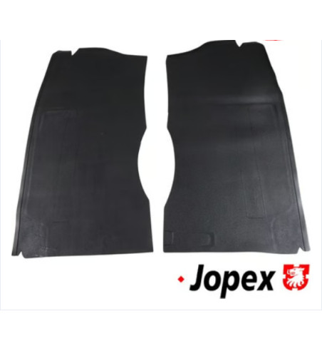 Under seat mat set, black, 2 pieces. Foam backside