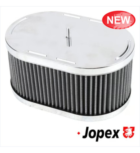 Air filter, oval, 3 1/2 high. For Weber IDF, HPMX and D carburettors