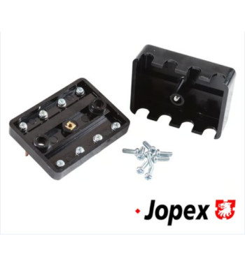 Fuse box with cover, black, for 4 fuses