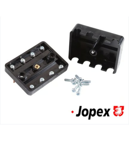 Fuse box with cover, black, for 4 fuses