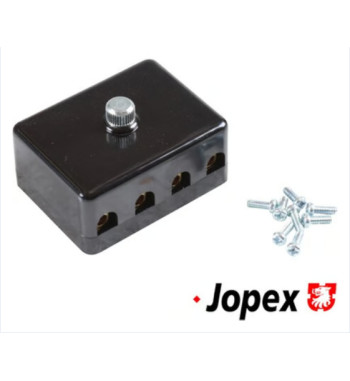 Fuse box with cover, black, for 4 fuses