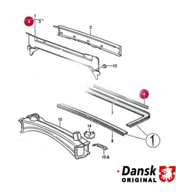 Profile rail for cross member, rear, engine bay, 1 meter