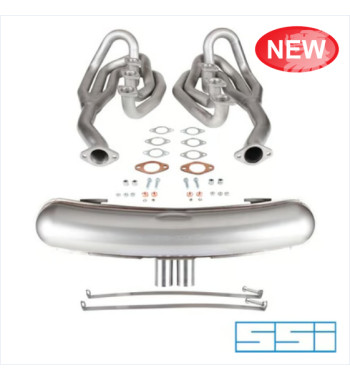 Exhaust set, Sport, with two center Ø63 mm GT3 tail pipes. Including racing tube set replacing heat exchangers. For 2.7/3.0 mode