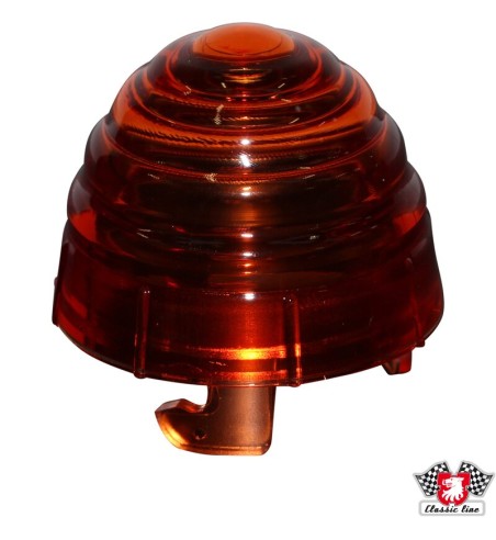 Lens for indicator, front, round, orange, left/right, without E-mark