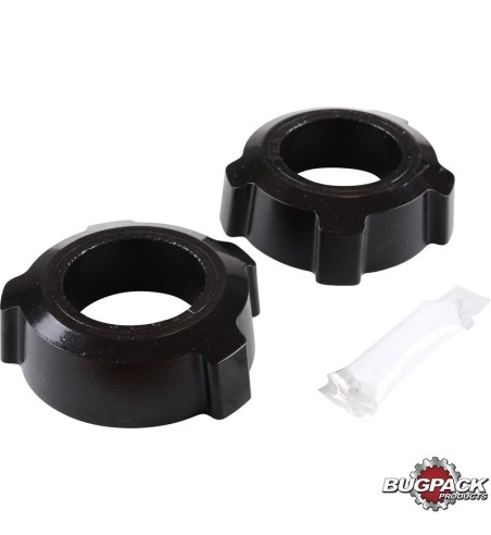 Bushing set for spring plate, knobby, urethane, black, inner diameter, 1 7/8", 2 pieces