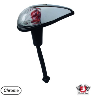 Indicator, front, wing mounted, chrome/clear, with gasket and socket, left/right
