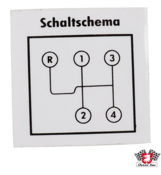 Sticker, "Schaltschema", for windshield Sticker, "Schaltschema", for windshield