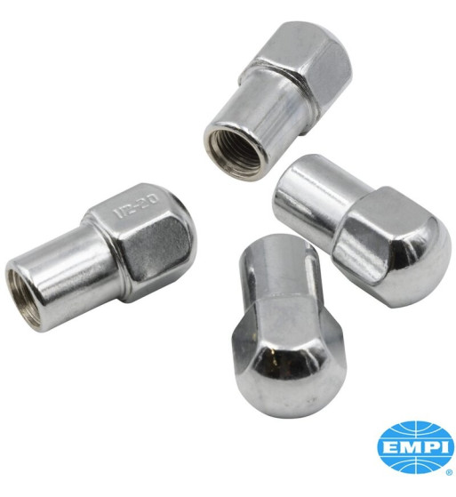 Wheel lug nut set, chrome, 1/2"x20, for steel and Mag wheels, 4 pieces Wheel lug nut set, chrome, 1/2"x20, for steel and Mag wheels, 4 pieces