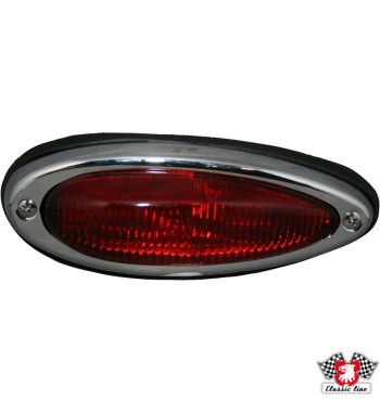 Tail light with red glass and rubber seal, left, without E-mark