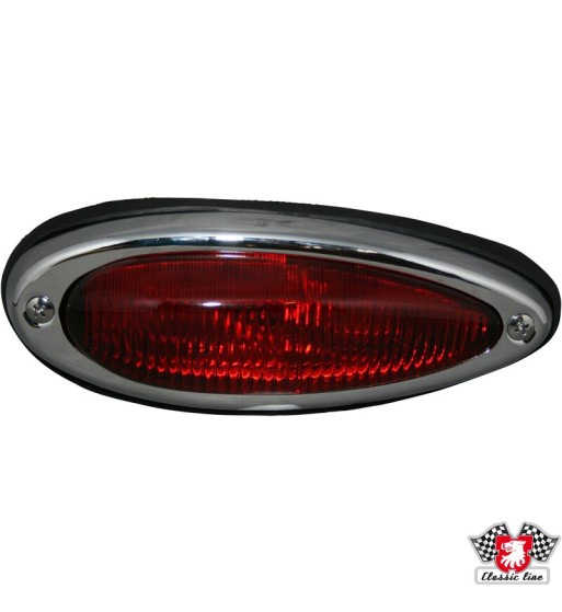 Tail light with red glass and rubber seal, left, without E-mark Tail light with red glass and rubber seal, left, without E-mark
