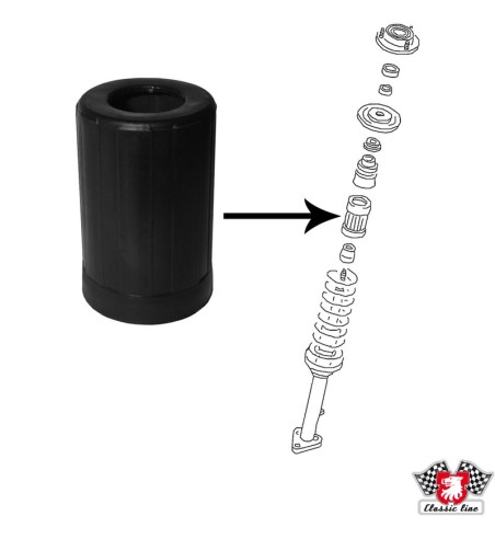Protection sleeve for shock absorber, front