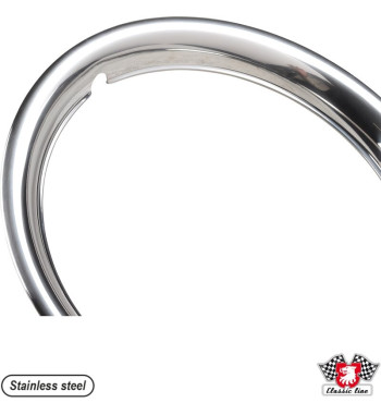 Wheel beauty rings, 15", "Classic", polished stainless steel, 4 pieces
