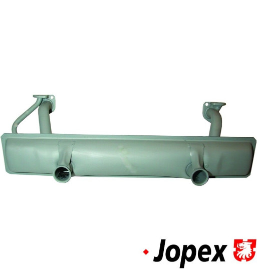 Exhaust rear without pre-heat. Made of steel with grey paint. With TÜV/EEC approval