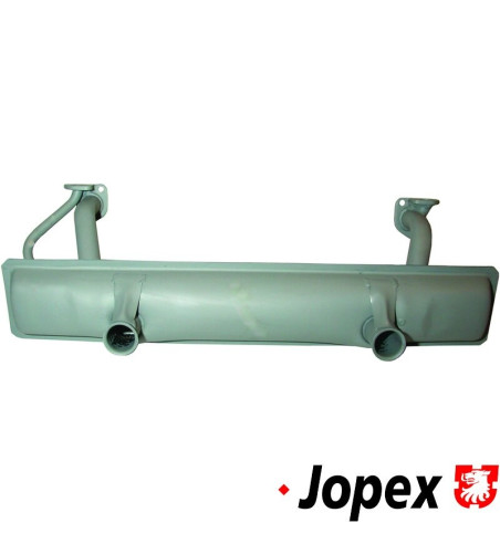 Exhaust rear without pre-heat. Made of steel with grey paint. With TÜV/EEC approval