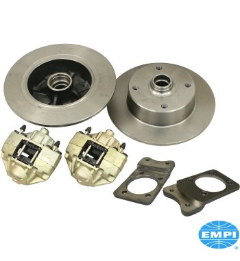 Brake disc set, front, 4x130. Including discs, calipers, brackets and 2 brake lines