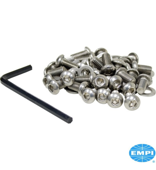 6 mm śruba imbusowa z łbem kulistym i zestaw podkładek do osłony wentylatora, stal nierdzewna, 34 8115002418 6 mm śruba imbusowa z łbem kulistym i zestaw podkładek do osłony wentylatora, stal nierdzewna, 34 8115002418