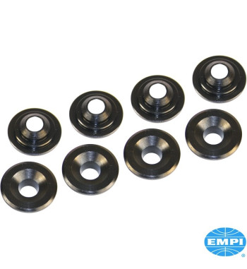 Valve spring retainer set, chromoly, 8 pieces. Use with single or dual spring setups