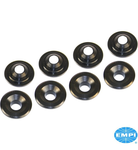 Valve spring retainer set, chromoly, 8 pieces. Use with single or dual spring setups