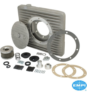 Miska olejowa i zestaw filtrów, wąski, odlew aluminiowy. Głębokość zaledwie 45 mm. Pojemność 0,95 l
